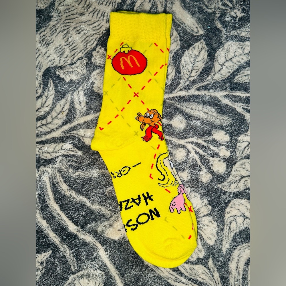 McDonald's “Grinch Meal” socks in Yellow